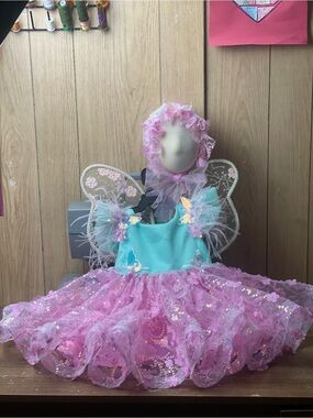 Pink & Turquoise Fairy Princess Kids Costume Dress
